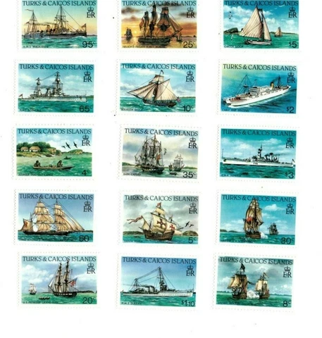 Turks and Caicos -1983 - Ships - Set of Fifteen - MNH (Scott#579-92) Cover