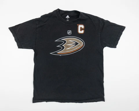 Anaheim Ducks Shirt Adult Large Faded Black Ryan #15 Getzlaf MLB Hockey Adidas Cover