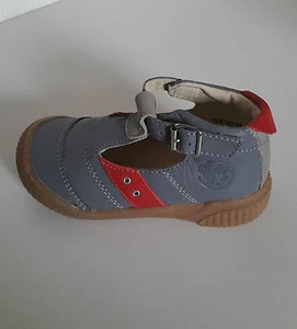 ASTER ALCESTE KANSAS DENIM BABY LEATHER SHOES SIZE FR23 GREY BLUE - Picture 1 of 8