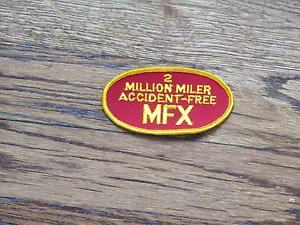 trucking  VINTAGE patch, MFX "2 milliion miler accident free", nOS,60's - Picture 1 of 1