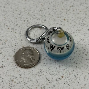 Vintage Compass Made In Hong Kong Keychain Key Ring #50340 - Picture 1 of 4