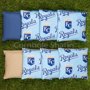 Cornhole Bean Bags Set of 8 ACA Regulation Bags Kansas City Royals Free Shipping - Picture 1 of 2