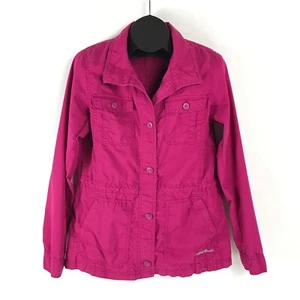 Chaqueta utilitaria Eddie Bauer con botones para mujer mediana rosa bolsillos ligera - Imagen 1 de 11