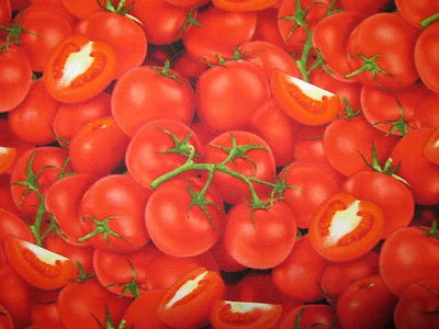 TOMATE REALISTA TOMATES RODAJAS TELA ALGODÓN FQ Foto 1 de 4