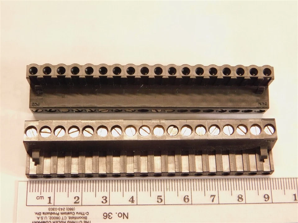 5 Amphenol PCD ELFP18110 18P Plug-In R/ATerminal Blocks 26-12AWG 15A - Image 1 of 1