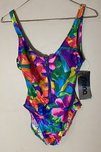 ‘80s Vintage Sirena One Piece Swimsuit Size 8 Barbie Style Floral
