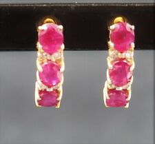 Ruby & Diamond 14ct Yellow Gold Stud Earrings