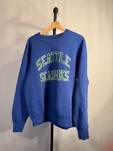 Vintage 90s Seattle Seahawks Russell Athletic Sweatshirt Made in USA Large 23x26 - Picture 1 of 5