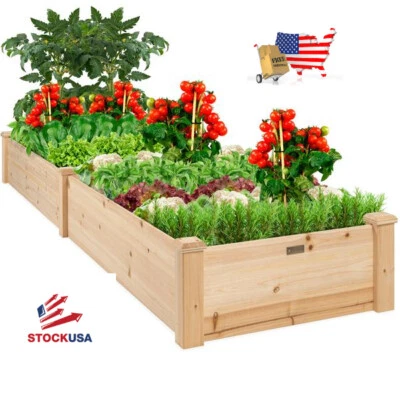 Best Choice Elevated Wooden Raise Garden Bed Planter for Garden Lawn Yard 8X2FT  - Image 1 of 4