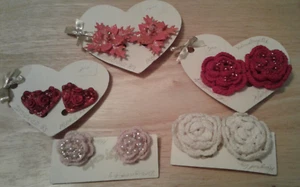Lot of 5 (Five) Pairs of Handcrafted Clip On Earrings- FREE PRIORITY SHIPPING - Picture 1 of 6