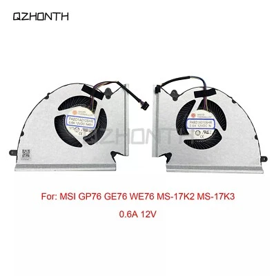 New For MSI GP76 GE76 WE76 MS-17K2 MS-17K3 CPU+GPU Cooling Fan PABD1A010SHR N452 - Image 1 of 4