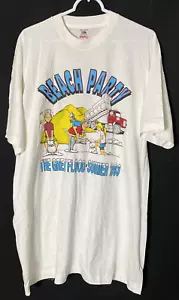 T-shirt vintage punto singolo grande alluvione estate 1993 spiaggia festa grafica XXL - Foto 1 di 6