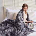 Super Soft Faux Fur Throw Blanket for Couch Grey Sherpa Fuzzy Plush Warm Blan...