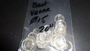 BOUTONS - LOT 20 PETITS BTS EN VERRE INCURVER - DIAM 15mm - 1890/1930 - N°2 - Picture 1 of 4