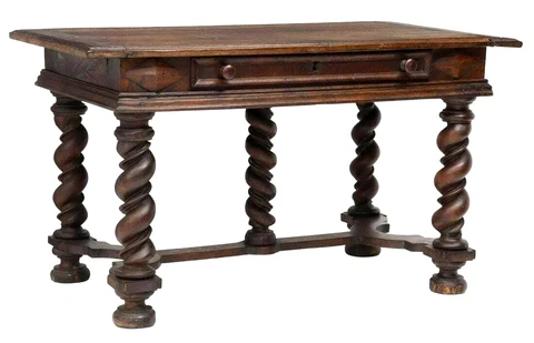 Antique Desk, French Louis XIII Style Oak Writing Table, 19th C., 1800's! Cover