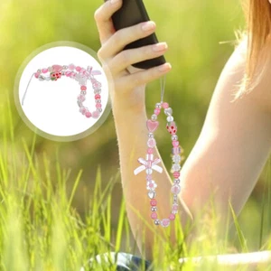 2pcs Phone Lanyard Cellphone Beaded Lanyard Bead Phone Wrist Rope - Photo 1 sur 12