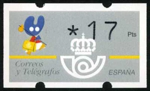 ►☑ ☆ SPANIEN • ATM KLUSSENDORF • XACOBEO'93 17 pesetas, 3 Ziffern, postfr.  电子邮票 - Picture 1 of 1