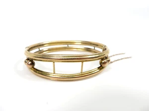 9ct Gold Bangle Bracelet 375 Fine Jewelery Hallmarked Hinged Hollow 10.1g - Picture 1 of 13