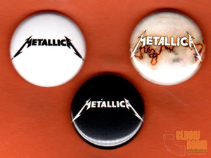 Set of three 1" Metallica pins buttons band metal speed  - Picture 1 of 2