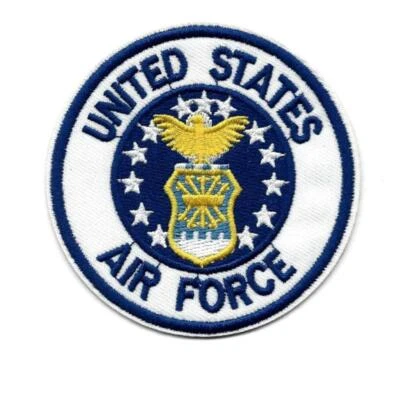 US AIR FORCE IRON ON PATCH 3" Embroidered Applique United States Military Round - Image 1 of 2