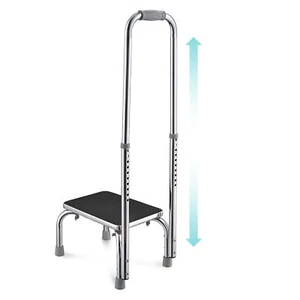 Medical Step Stool Non-Skid Steel Footstool with Handle Support for Seniors Kids - Picture 1 of 7