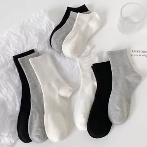 SOCKS丨THREE Pairs Sports Sweat Absorbent Solid Color Socks - Picture 1 of 23