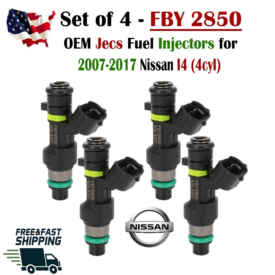 Nuevos inyectores de combustible OEM Jecs 4x para Nissan Cube 2009-2014 1,8 L I4 #FBY-2850 Foto 1 de 4