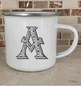 Camping Tasse Camper Edelstahl Kaffee Tee Monogramm personalisiert Buchstabe A-Z - Bild 1 von 64