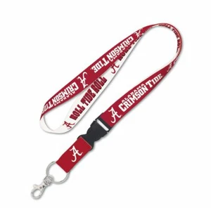 ALABAMA CRIMSON TIDE LANYARD KEY CHAIN W/DETACHABLE BUCKLE 1" W X 22" L - Picture 1 of 1