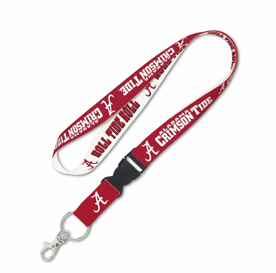 ALABAMA CRIMSON TIDE LANYARD KEY CHAIN W/DETACHABLE BUCKLE 1" W X 22" L - Image 1 of 1