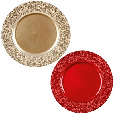 1/2/4/6 Stück gehämmert Ladegerät Teller Hochzeit Party Esstisch Gedeck Neu 33 cm - Bild 1 von 2