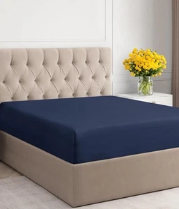 Cal King Size Fitted Bed Sheet - Hotel Luxury Single Fitted Bottom Sheet Only - - Picture 1 of 4
