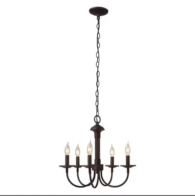 5-Light Oil Rubbed Bronze Candle Farmhouse Chandelier 1005-605-223 NEW - Image 1 of 4