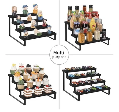 Soporte/pantalla desierto negro de 4 niveles Foto 1 de 2