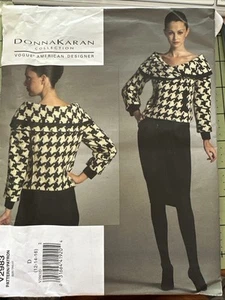Falda Chaqueta Falda Diseñadora Donna Karan Patrón Costura Vogue V2983 Talla 12-16 Sin Cortar - Imagen 1 de 7