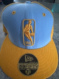 Rare 7 3/8 New Vintage NBA New Jersey Nets Fitted Cap Hat Light Blue Reebok - Picture 1 of 11