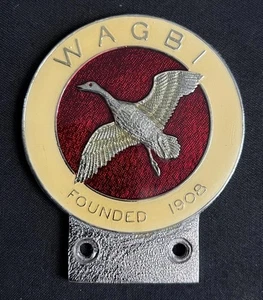 WILDFOWLERS ASSOCIATION VINTAGE BIRD & PIGEON SHOOTING ENAMEL CAR BADGE EMBLEM - Picture 1 of 7