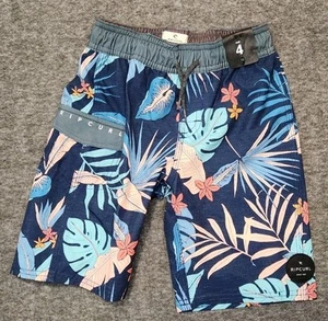 Rip Curl Laydays Vision Board Swim Shorts Tropical Lined Boys Size 4 New - Picture 1 of 8