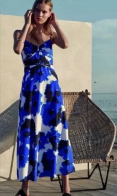 Banana Republic Size 2 Blue Floral Maxi Dress Lined - Image 1 of 4