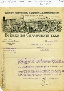 Dépt 54 - Champigneulles - Très Belle Entête d'une Brasserie du 13/01/1916 - Picture 1 of 1