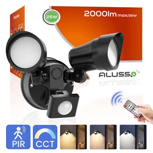 2000LM LED PIR Motion Sensor Floodlight 3CCT IP65 IP54 Garden Security Lights UK - Picture 1 of 19
