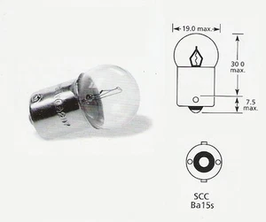 6 volt 10 watt SCC Ba15s classic car side & tail lamp bulb 244 (Box of 10) - Picture 1 of 5