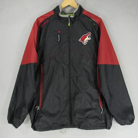 Arizona Coyotes Jacket Mens Extra Large Black Red Full Zip Center Ice Reebok Cover