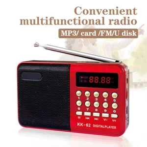 Portable Mini FM Radio Rechargeable Digital TF U-disk MP3 Music Player Speaker - Picture 1 of 13