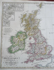British Isles England Wales Scotland Ireland 1854 Stulpnagel detailed map - Picture 1 of 4