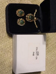 JADE 9" NECKLACE AND EARRING SET - Picture 1 of 1