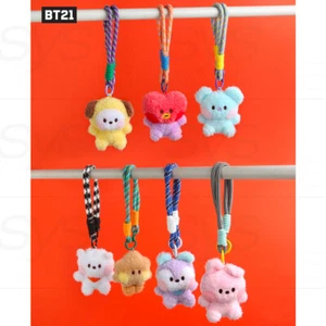 BTS BT21 Official Goods minini PLUSH KEYRING BASIC MASCOT + Tracking Number - Picture 1 of 4