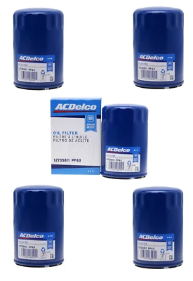 5 Engine Oil Filters ACDelco GM OE/GM Genuine Parts PF63 REPLACE OEM # 12735811 - Image 1 of 4