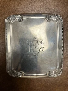 Monogrammiert ("SE") Sterlingsilber Zigarettenetui mit Beutel 3,25"" x 3,625"", 60g - Bild 1 von 6