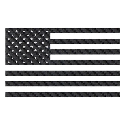 Flag Sticker - Carbon Fiber 1 Color US Flag Decal - No Background - Image 1 of 3